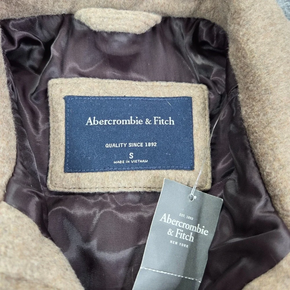 Abercrombie & Fitch Men's Wool Blend Shirt Jacket Shacket Brown Size Small NEW